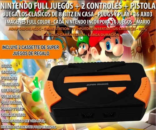 Imagen 2 de 9 de Nintendo Full Juegos Cable Grafico Control Pistola Diversión