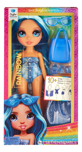 Rainbow High Skyler Muñeca De Moda Traje De Baño Azul W.