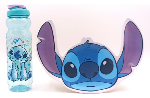 Botella Y Plato Stitch Disney