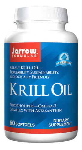 Jarrow Formulas Krill Oil - 60 Cápsulas Blandas - Complejo De Fosfolípidos Omega-3 Con Astaxantina - Apoya El Manejo De Lípidos, La Función Cerebral Y El Metabolismo - 30 Porciones