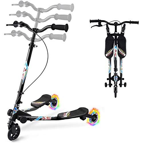 Scooter Oscilante Para Niños, 3 Ruedas Plegable Wiggle Scoot