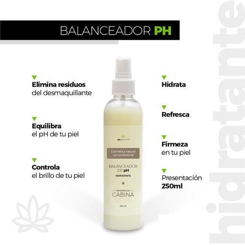 Loción Reguladora Balanceador De Ph Hidratante 250ml Beohemp Momento de aplicación Día/Noche Tipo de piel Todo tipo de piel