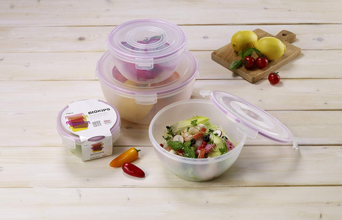 Juego De 4 Recipientes Hermeticos Komax Bowls Con Tapa