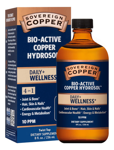 Sovereign Copper Hydrosol De Cobre Bio-activo, Suplemento De