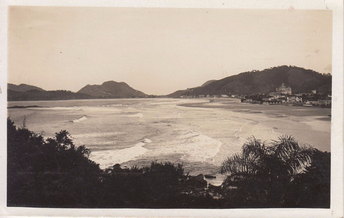 Antigua Postal Santos Guaruja Brasil Praia Com Grande Hotel