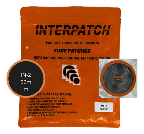 Parche Redondo Vulcanizado En Frio Interpatch 52mm In-2