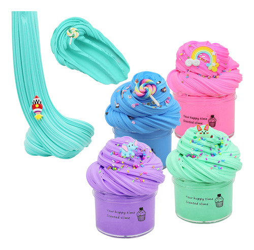 Kit Fluffy Slime Con Paquete De 4 Minimantequilla, Unicornio