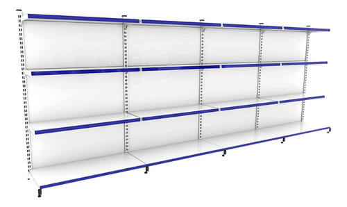 Gôndola Prateleira De Parede 1 Inicial + 3 Cont 1,40 M
