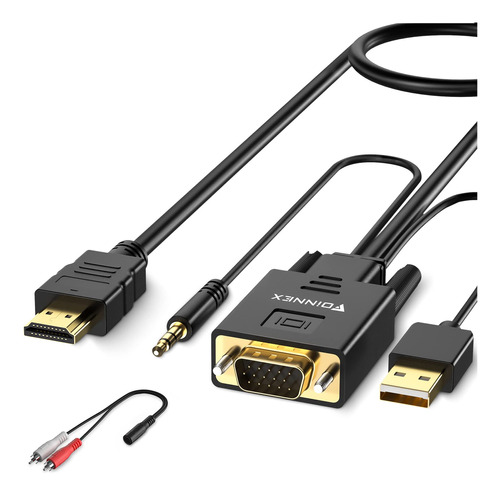 Foinnex Cable Vga A Hdmi De 10 Pies/9.8 Ft, 1080p Vga A Hdmi