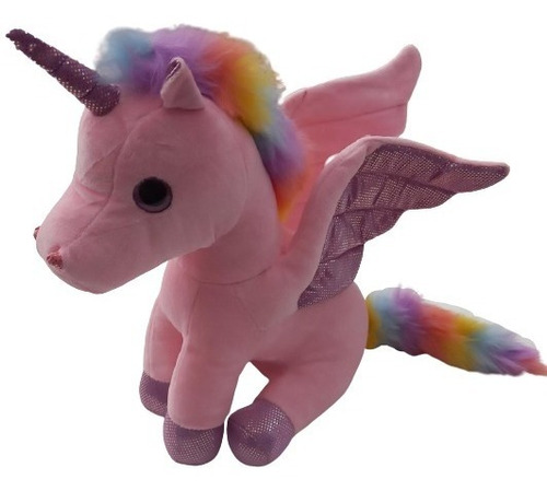 Peluche Unicornio Sentado C/ Alas Suave Hermoso