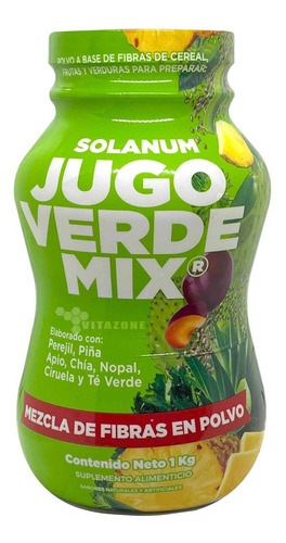 Jugo Verde Mix Fibra Para Mezclar En Polvo 1 Kg Solanum