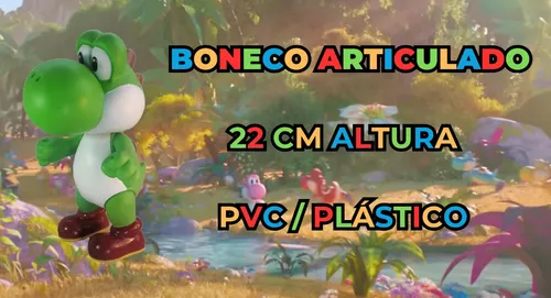 Boneco Yoshi 23cm Articulado Super Mario Bros Coleção Nintendo