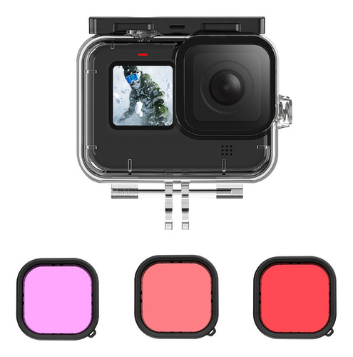 Telesin Funda Impermeable Con 3 Filtros De Lente Para Gopro