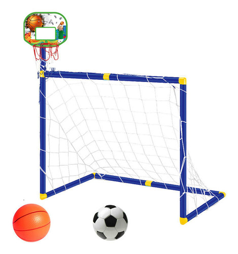 Juego Combinado De Aro De Baloncesto Y Red De Fútbol Verde