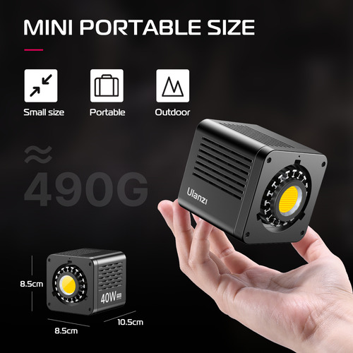 Luz De Vídeo Led Portátil Ulanzi De 40 W Pro Con Adaptador