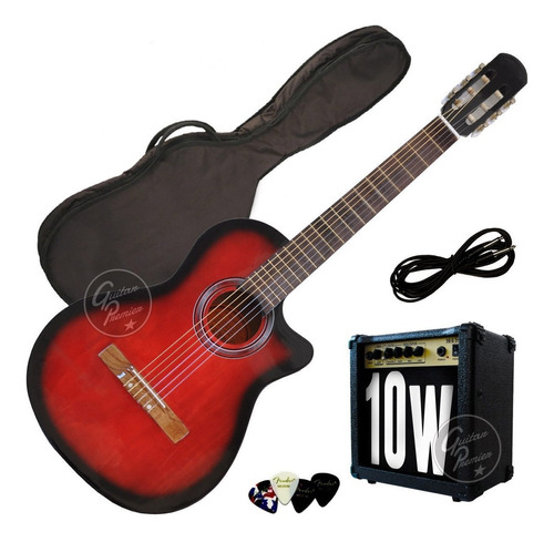 Guitarra Electrocriolla C/ Corte + Amplificador + Accesorios