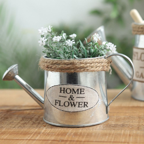 Jarrones Para Regadera Con Forma De Cubo De Flores, Hierro F