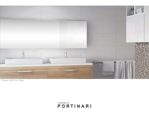 Revestimiento Portinari 30x90 White Plain Bte/sat 1º Cal