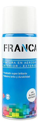 Esmalte En Aerosol 400ml Franca - Mate Brillante Y Satinados Color Blanco Satinado