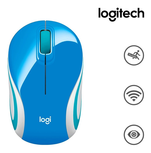 Mini Mouse Logitech Inalambrico M187 Refresh Blue