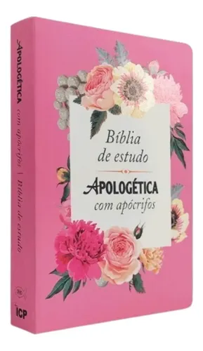 Bíblia De Estudo Apologética Com Apócrifos Luxo Florida Rosa ...