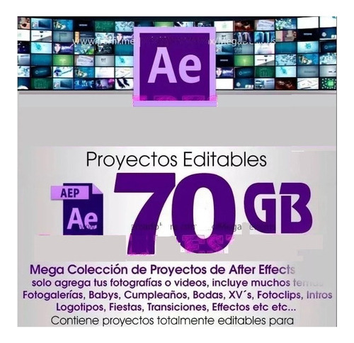 Pack +300 A/ Efects Proyectos Editables Increibles Ae