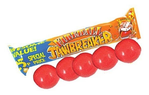 Chicle - Fireball Jawbreakers Bubblegum X5 Paquetes (25 Bola