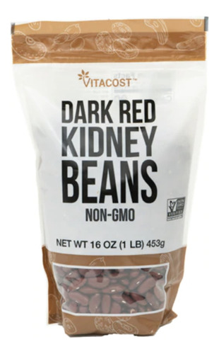 Vitacost Dark Red Kidney Beans Frijol 453g