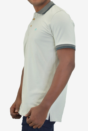 Camiseta Tipo Polo Para Hombre Gris Cpbm005