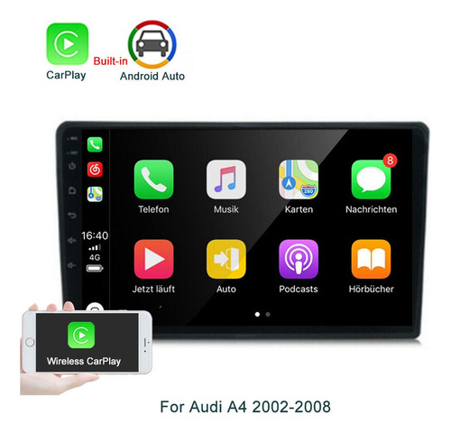 Pantalla Audi A4 2002-2008 Carplay Estereo 4+64 Android 14