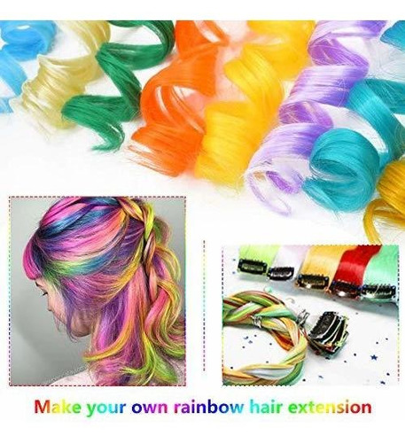 Meckily 22 Extensiones De Cabello De Colores Para Fiestas, P