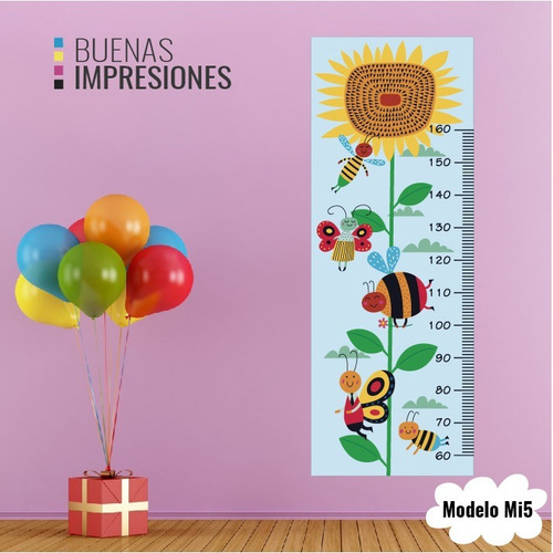 Imagen 5 de 9 de Vinilos Decorativos Medidores Infantiles Animales, Barcos