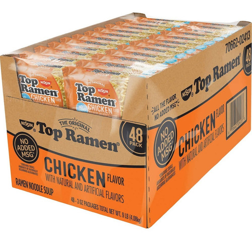 Imagen 6 de 10 de Sopa De Fideos Nissin Tallarines De Pollo Top Ramen Original