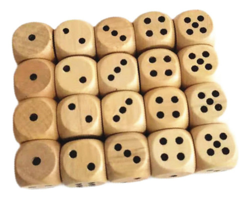 \ 20 Dados De Madera De 6 Caras, Mini Dados Estándar,