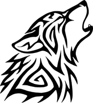 Comprar Sticker Calcomania Lobo Tribal Carros, Camionetas, Motos X2