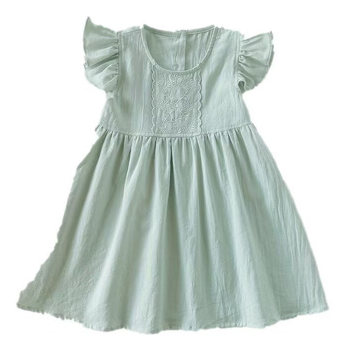 Vestido: Exquisito Bordado De Flores Infantiles De Verano