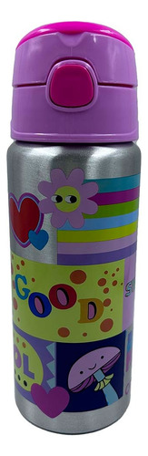 Botella Infantil Tapa Con Botón Y Pico Cool Cresko Color Rosa