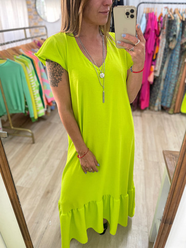 Vestido Largo Liso Mujer The Big Shop