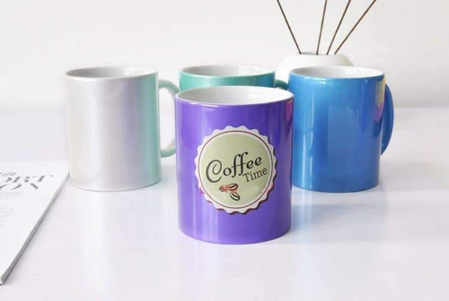 Imagen 2 de 5 de Taza De Color Con Acabado Glitter Sublimación Y Transferenci