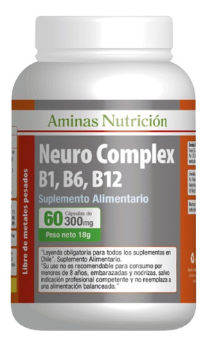 Neuro Complex Complejo B1 B6 B12 Aminas 60cap Envio Gratis