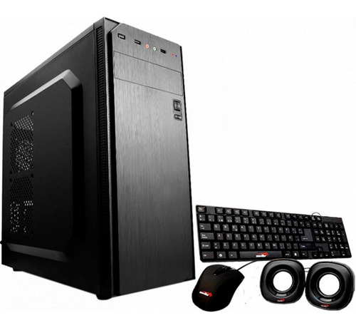 Gabinete Kit Sentey G28 500w Teclado + Mouse + Parlantes Color Negro