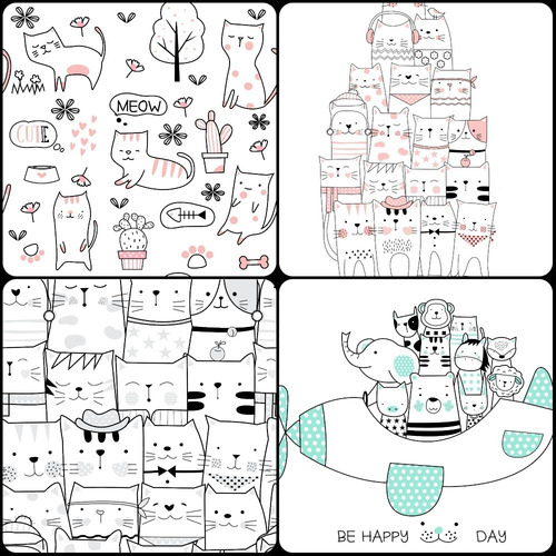 Imagen 5 de 9 de Pack Vectores Gatitos Cat Premium Candy Diseño Cuadr +regalo