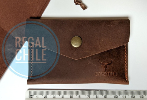 Billetera 1 Bolsillo Con Broche Cuero Real Monedero