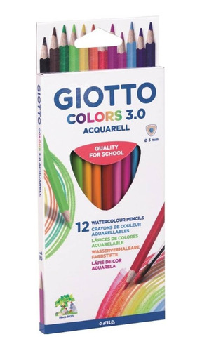 Lápices 12 Colores Giotto Mina Ø 3mm Acuarelables