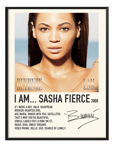 Cuadro Beyonce Album Music Tracklist Exitos I'm Sasha Fierce
