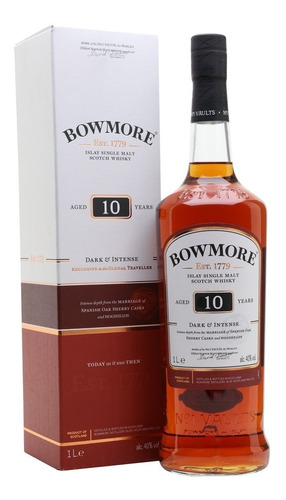 Whisky Bowmore 10 Años Dark & Intense Litro Plaza Serrano