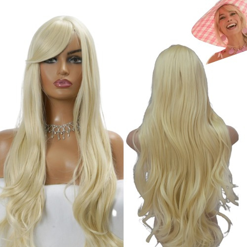 Peruca Wig Anime Barbie Fibra Bio Orgânica Longa +capa Wig