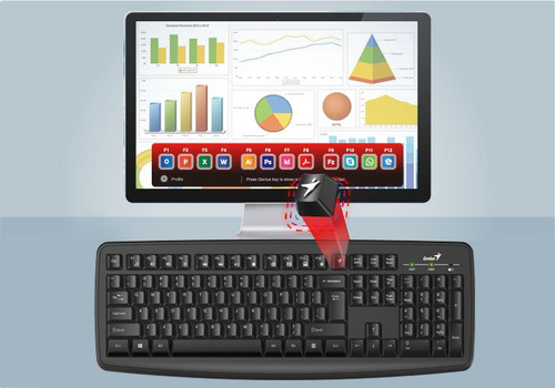 Kit de teclado y mouse inalámbrico Genius KM-8100 de color negro