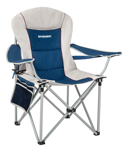 Fundango Silla Portátil Plegable Para Adultos Con Respaldo. Color Azul/beige