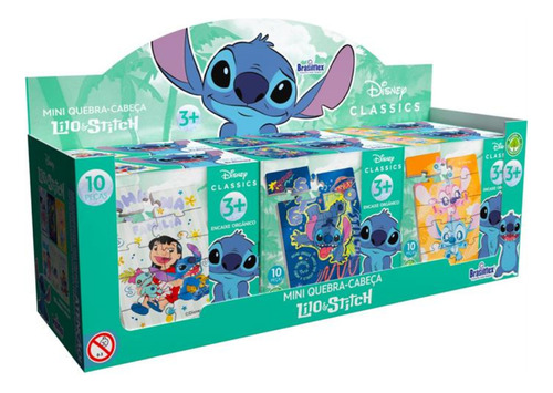 Mini Quebra Cabeça Disney Lilo Stitch 10 Peças 6 Modelos
